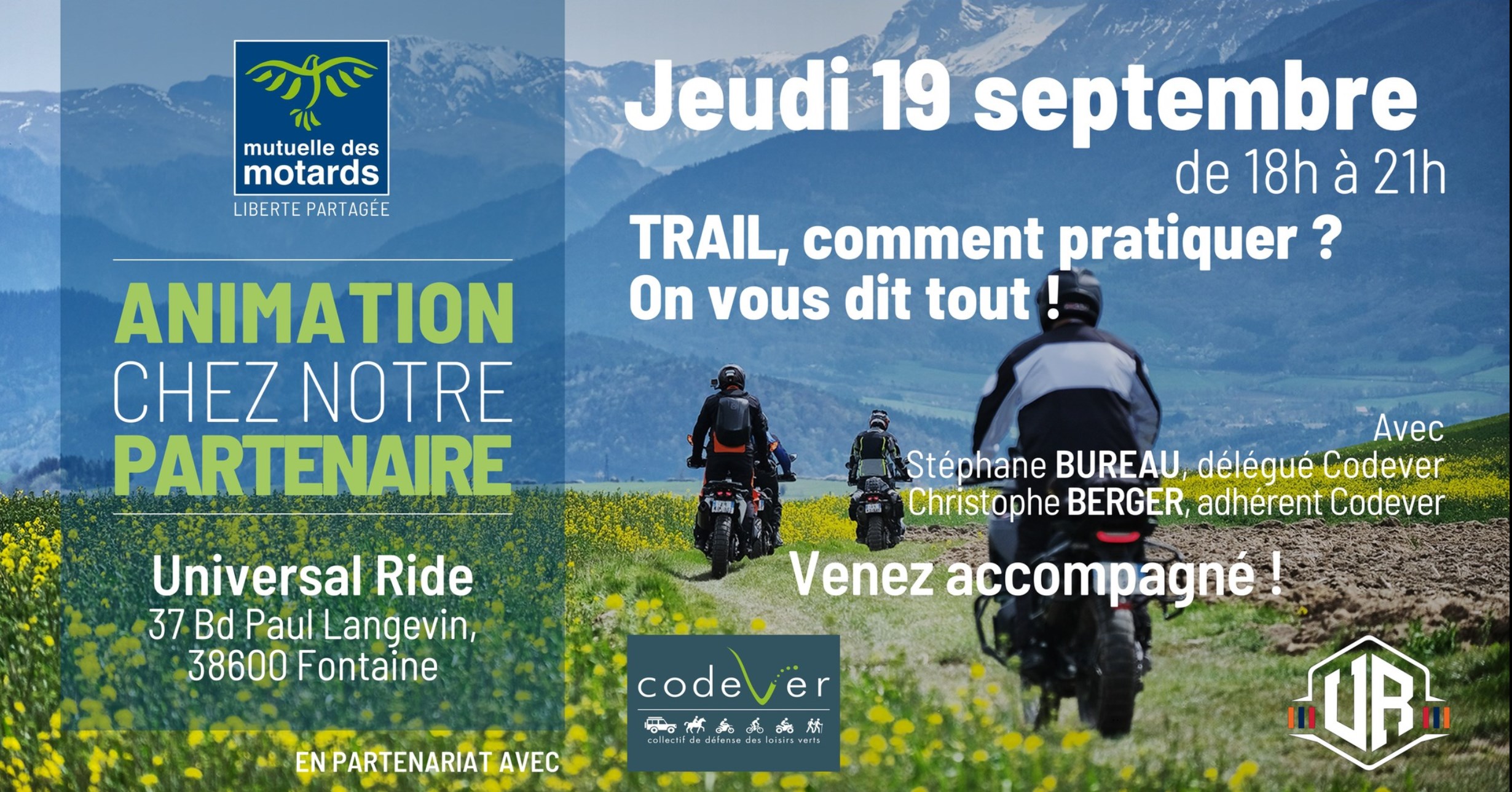 annonce soirée spécial trail codever amdm universal ride